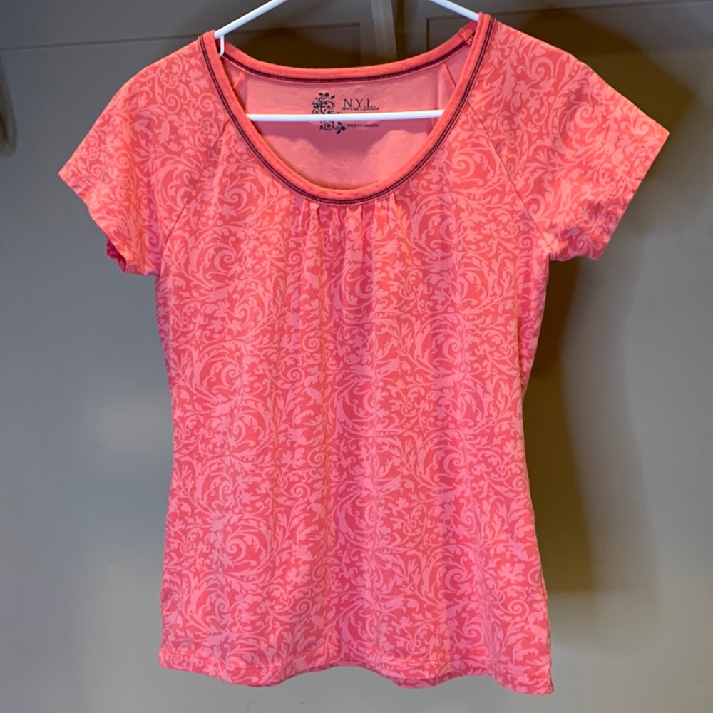 New York Laundry Coral Vine Print Top